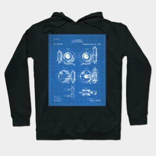 Camera Shutter Patent - Photographer Photography Studio Art - Blueprint Hoodie